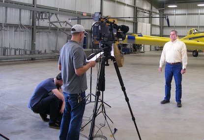 With the world's leading crop duster airplanes providing the backdrop, Air Tractor President Jim Hirsch gives an interview to the American Farmer video crew.